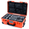 Pelican 1535 Air Case, Orange with Black Handles, Latches & Trolley Gray Padded Microfiber Dividers with Mesh Lid Organizer ColorCase 015350-0170-150-111-110