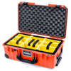 Pelican 1535 Air Case, Orange with Black Handles, Latches & Trolley Yellow Padded Microfiber Dividers with Convoluted Lid Foam ColorCase 015350-0010-150-111-110