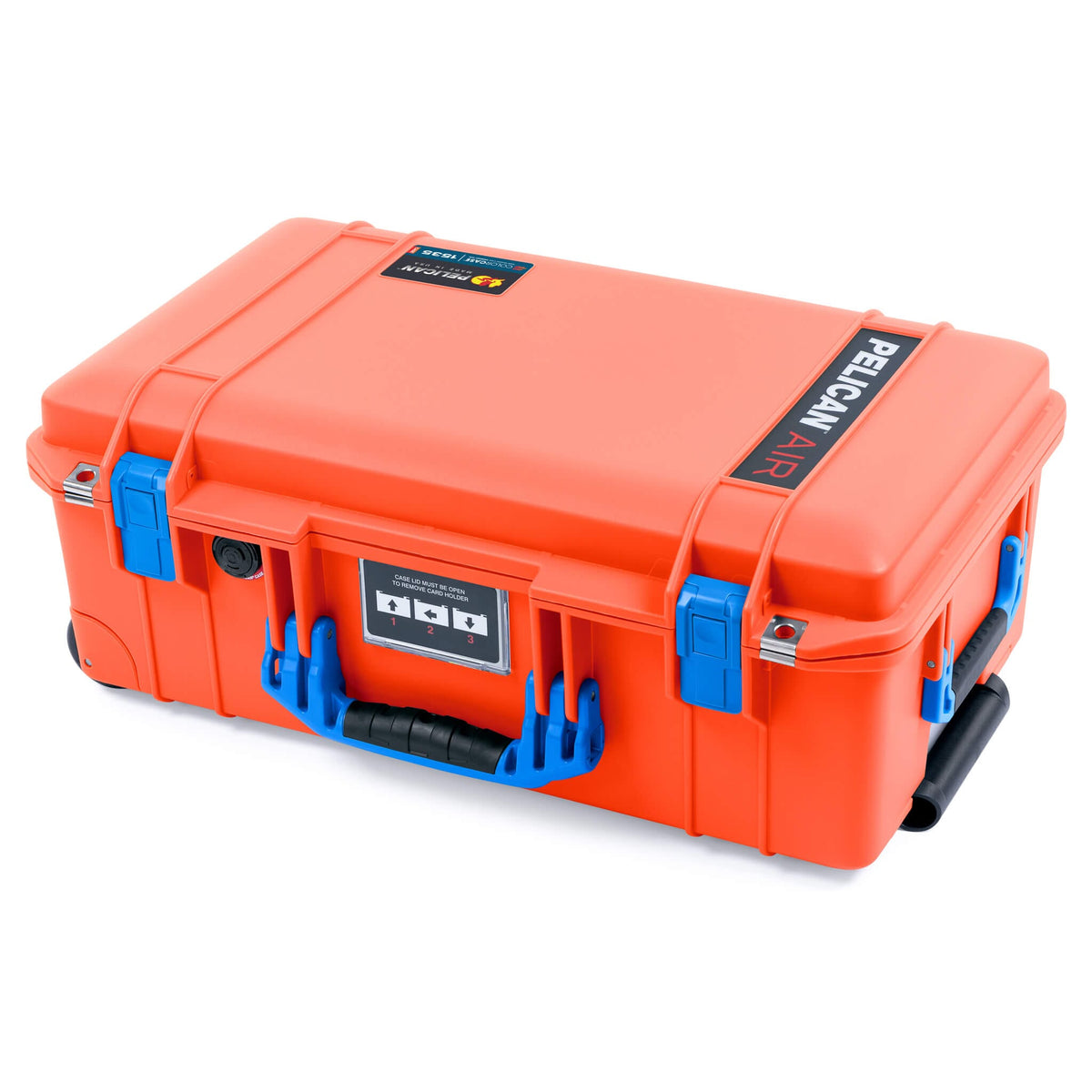 Pelican 1535 Air Case, Orange with Blue Handles &amp; Latches ColorCase 