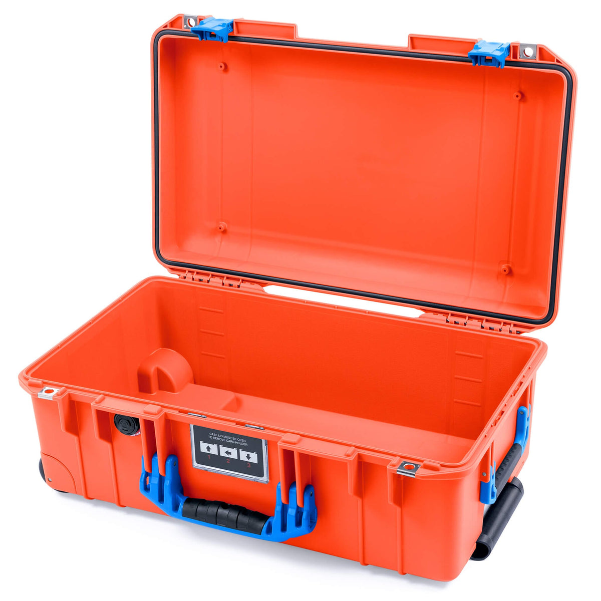 Pelican 1535 Air Case, Orange with Blue Handles &amp; Latches None (Case Only) ColorCase 015350-0000-150-121
