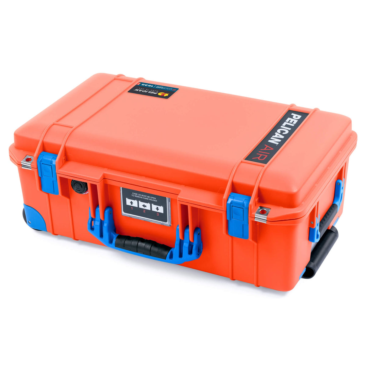 Pelican 1535 Air Case, Orange with Blue Handles, Latches &amp; Trolley ColorCase 