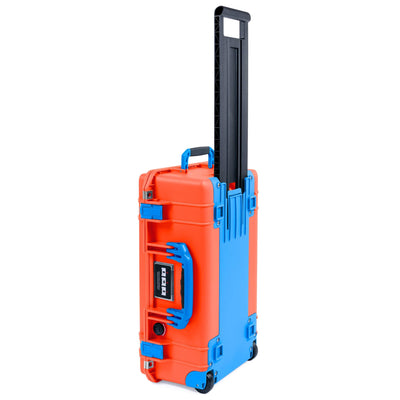 Pelican 1535 Air Case, Orange with Blue Handles, Latches & Trolley ColorCase