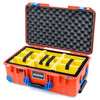 Pelican 1535 Air Case, Orange with Blue Handles, Latches & Trolley Yellow Padded Microfiber Dividers with Convoluted Lid Foam ColorCase 015350-0010-150-121-120