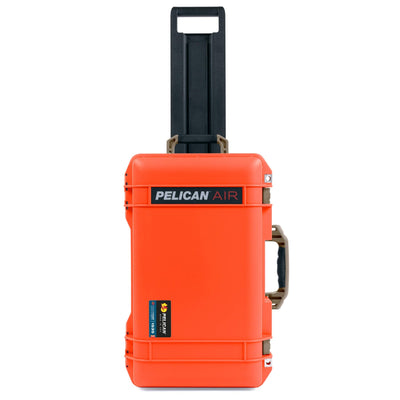 Pelican 1535 Air Case, Orange with Dark Desert Dirt Handles, Latches & Trolley ColorCase
