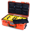 Pelican 1535 Air Case, Orange with Dark Desert Dirt Handles & Latches Yellow Padded Microfiber Dividers with 7-Piece Removable Mesh Pouches ColorCase 015350-0710-150-581