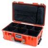 Pelican 1535 Air Case, Orange with Desert Tan Handles & Latches TrekPak Divider System with Laptop Computer Lid Pouch ColorCase 015350-0220-150-311