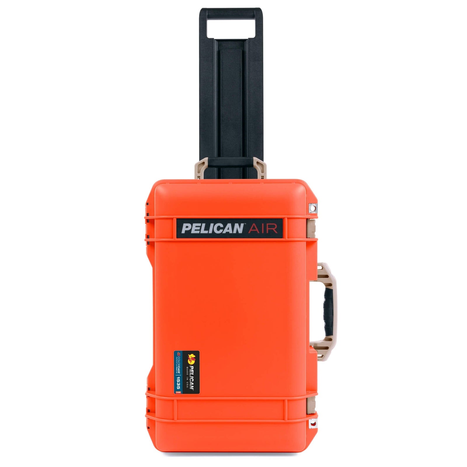 Pelican 1535 Air Case, Orange with Desert Tan Handles & Latches ColorCase 
