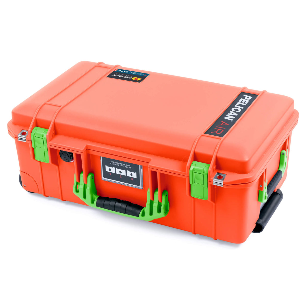 Pelican 1535 Air Case, Orange with Lime Green Handles &amp; Latches ColorCase 