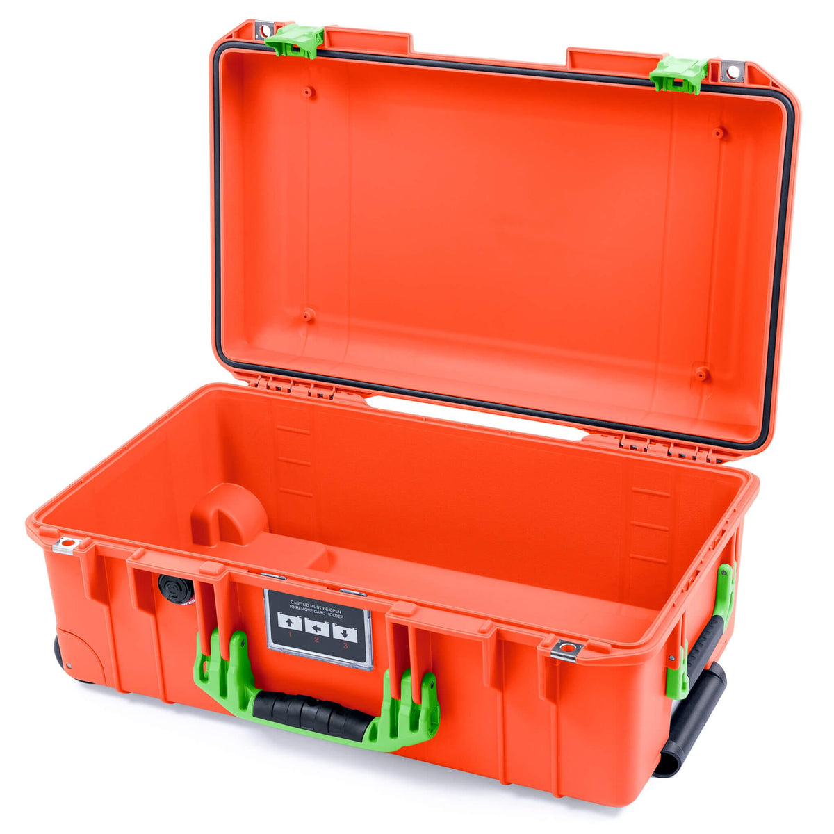 Pelican 1535 Air Case, Orange with Lime Green Handles &amp; Latches None (Case Only) ColorCase 015350-0000-150-301