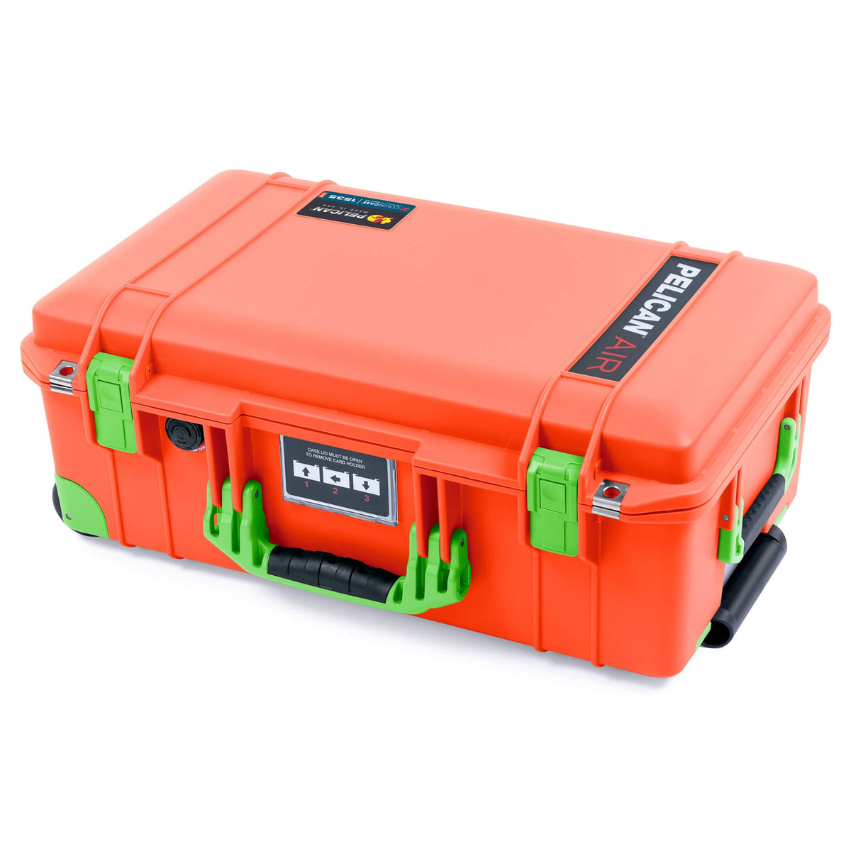 Pelican 1535 Air Case, Orange with Lime Green Handles, Latches &amp; Trolley ColorCase 