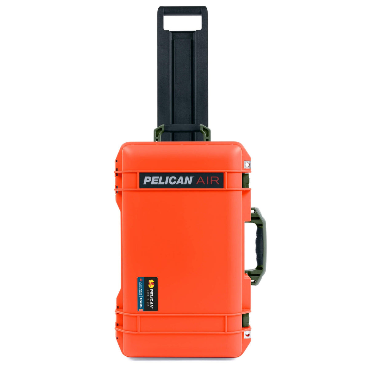 Pelican 1535 Air Case, Orange with OD Green Handles &amp; Latches ColorCase 