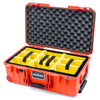 Pelican 1535 Air Case, Orange with Red Handles, Latches & Trolley Yellow Padded Microfiber Dividers with Convoluted Lid Foam ColorCase 015350-0010-150-321-320