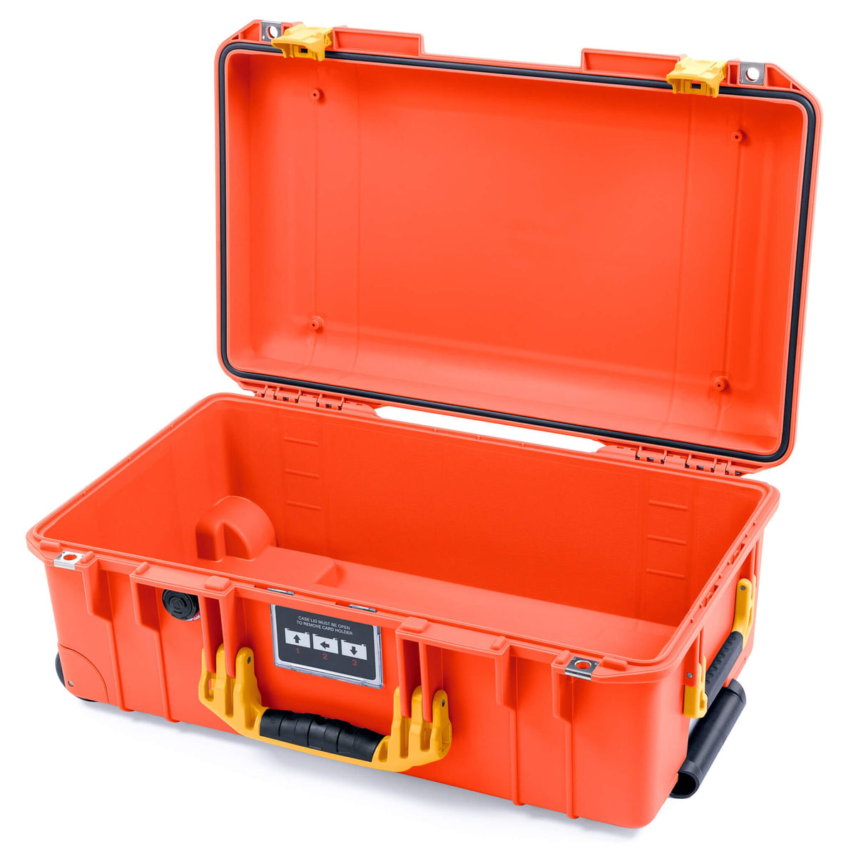 Pelican 1535 Air Case, Orange with Yellow Handles &amp; Latches None (Case Only) ColorCase 015350-0000-150-241