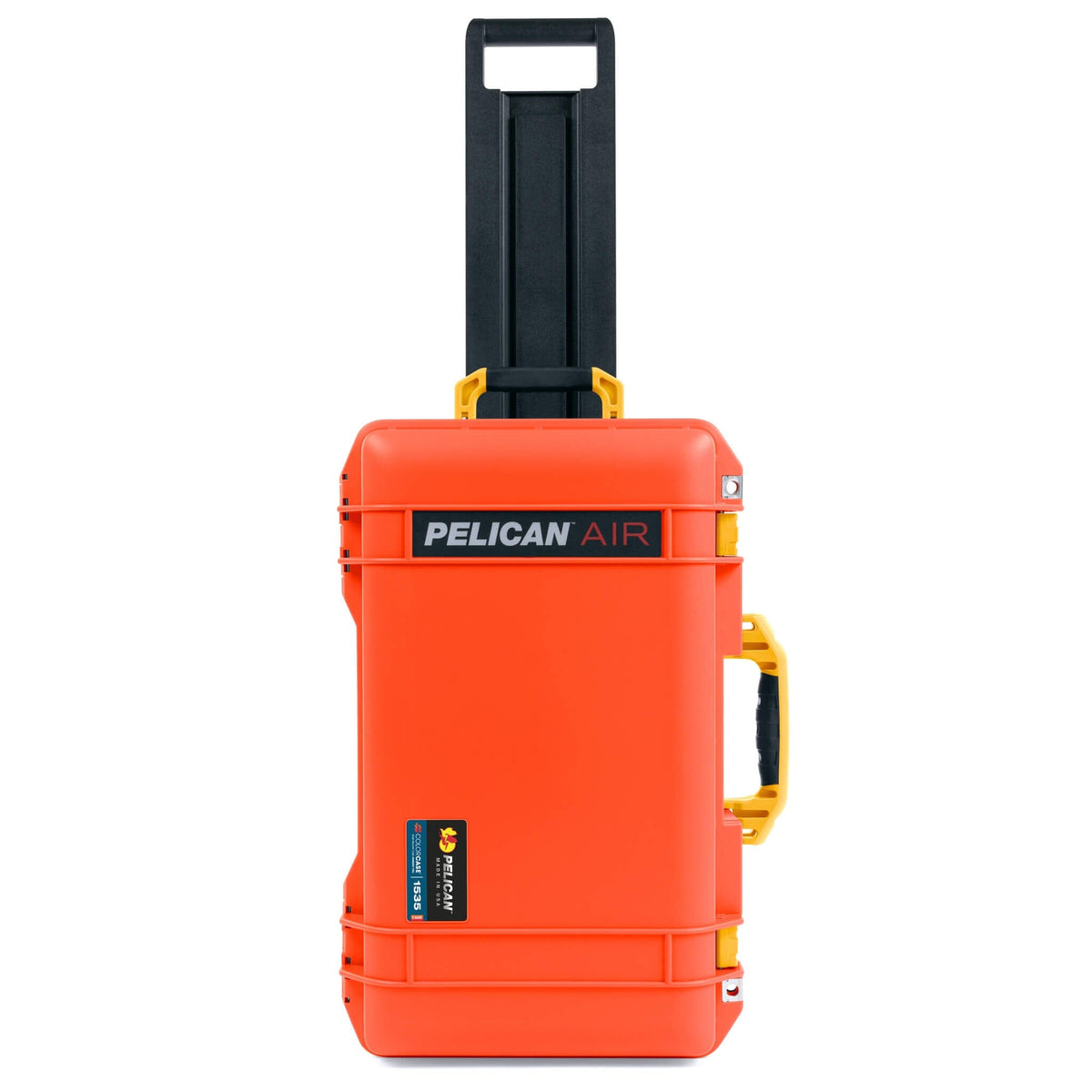 Pelican 1535 Air Case, Orange with Yellow Handles, Latches &amp; Trolley ColorCase 