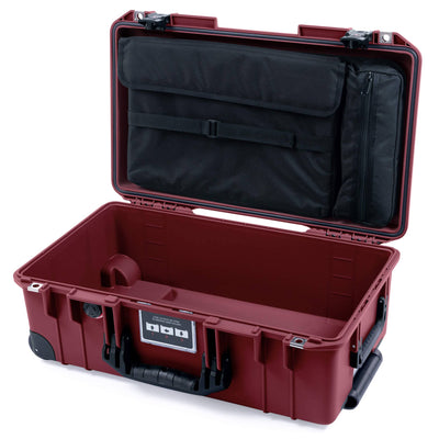 Pelican 1535 Air Case, Oxblood with Black Handles, TSA Locking Latches & Trolley Laptop Computer Lid Pouch Only ColorCase 015350-0200-510-L10-110