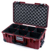 Pelican 1535 Air Case, Oxblood with Black Handles, TSA Locking Latches & Trolley TrekPak Divider System with Convoluted Lid Foam ColorCase 015350-0020-510-L10-110