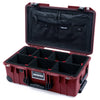 Pelican 1535 Air Case, Oxblood with Black Handles, TSA Locking Latches & Trolley TrekPak Divider System with TRVL Combo-Pouch Lid Organizer ColorCase 015350-0320-510-L10-110