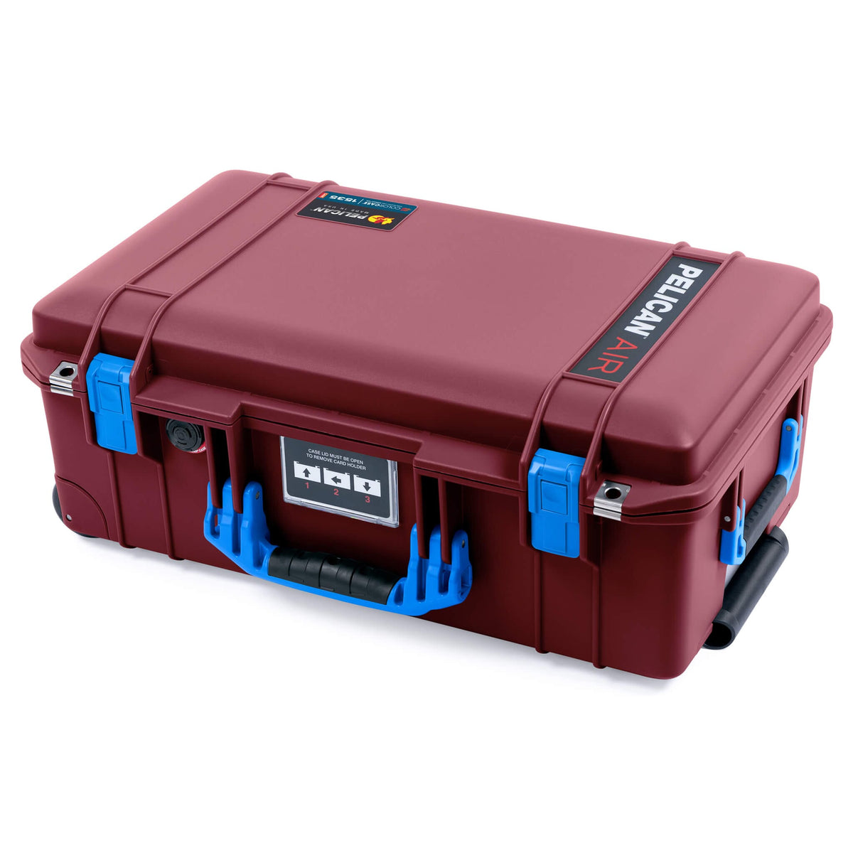 Pelican 1535 Air Case, Oxblood with Blue Handles &amp; Latches ColorCase 