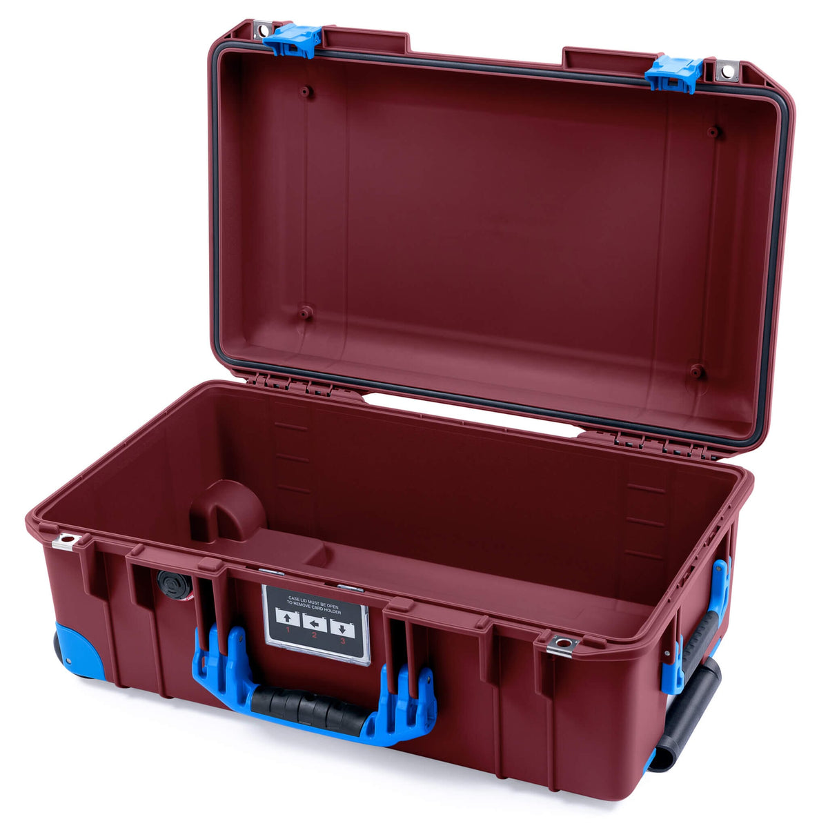 Pelican 1535 Air Case, Oxblood with Blue Handles, Latches &amp; Trolley None (Case Only) ColorCase 015350-0000-510-121-120