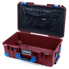 Pelican 1535 Air Case, Oxblood with Blue Handles, Latches & Trolley TRVL Combo-Pouch Lid Organizer Only ColorCase 015350-0300-510-121-120