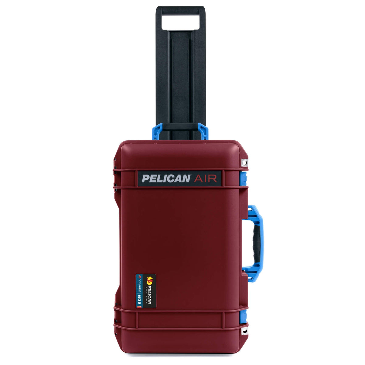 Pelican 1535 Air Case, Oxblood with Blue Handles &amp; Latches ColorCase 