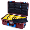 Pelican 1535 Air Case, Oxblood with Blue Handles & Latches Yellow Padded Microfiber Dividers with 7-Piece Removable Mesh Pouches ColorCase 015350-0710-510-121