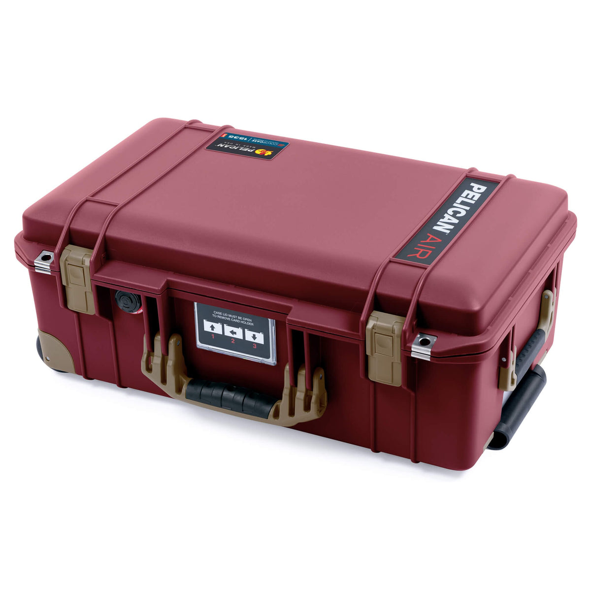 Pelican 1535 Air Case, Oxblood with Dark Desert Dirt Handles, Latches &amp; Trolley ColorCase 