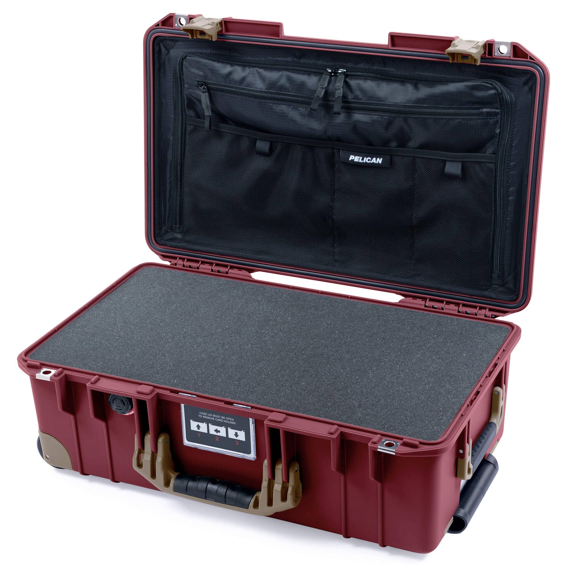 Pelican 1535 Air Case, Oxblood with Dark Desert Dirt Handles, Latches & Trolley ColorCase