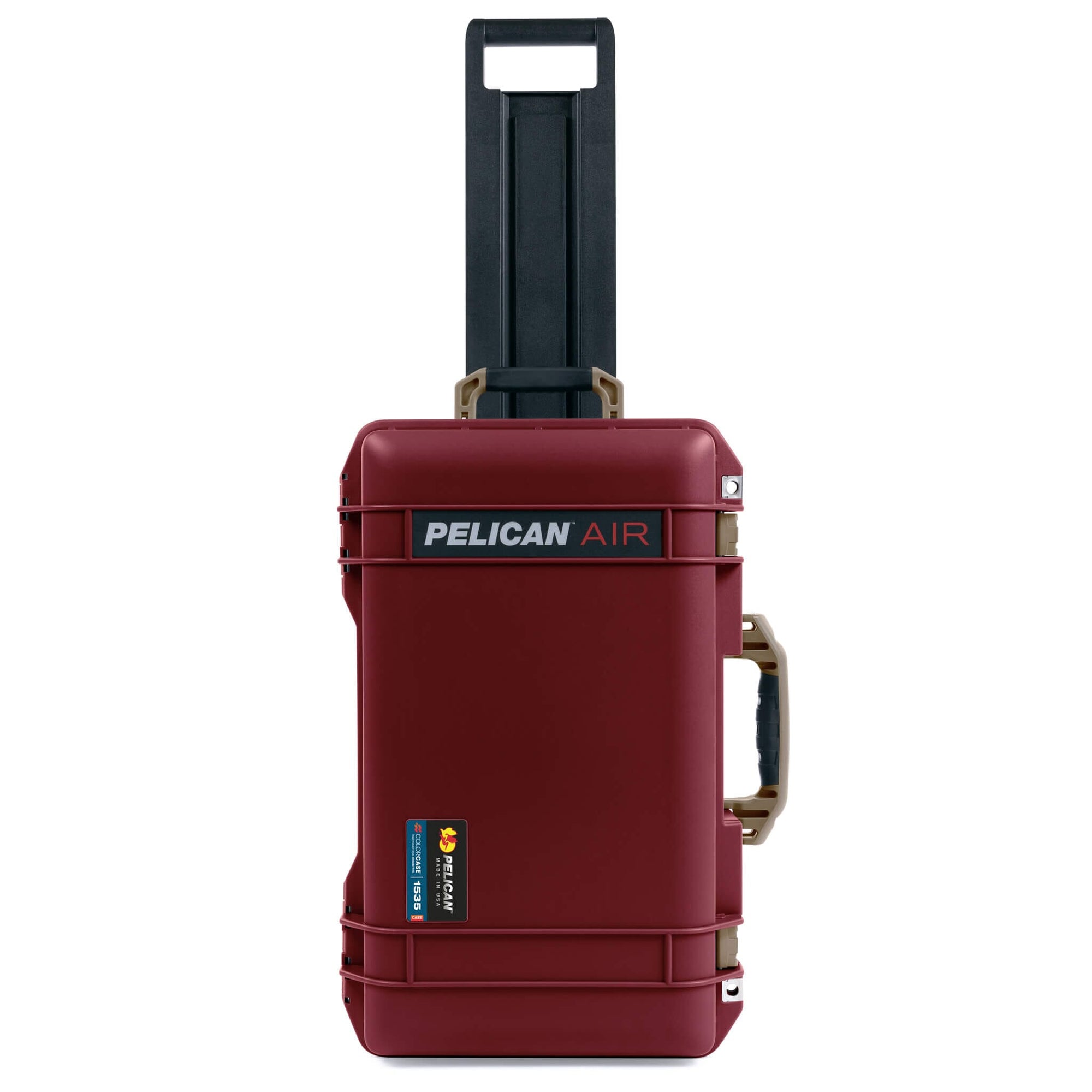 Pelican 1535 Air Case, Oxblood with Dark Desert Dirt Handles, Latches & Trolley ColorCase