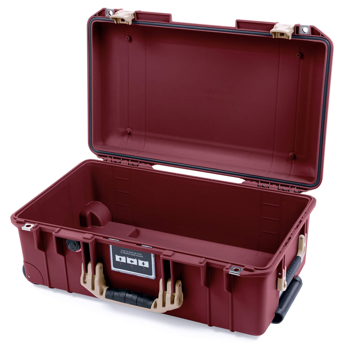 Pelican 1535 Air Case, Oxblood with Desert Tan Handles &amp; Latches None (Case Only) ColorCase 015350-0000-510-311