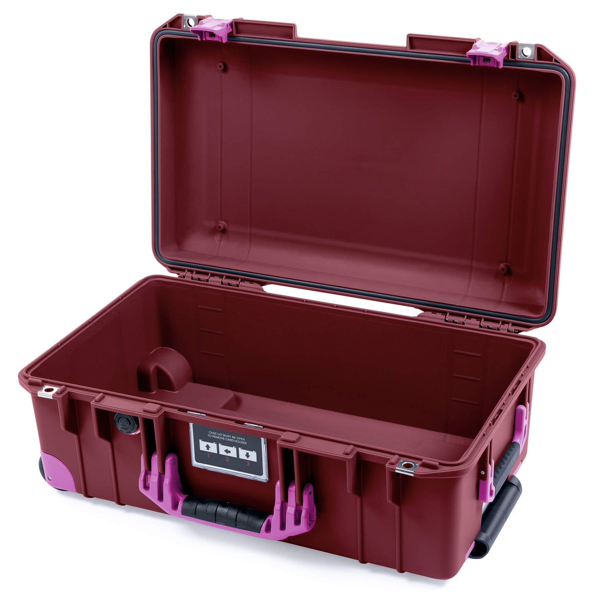 Pelican 1535 Air Case, Oxblood with Magenta Handles, Latches &amp; Trolley None (Case Only) ColorCase 015350-0000-510-401-400