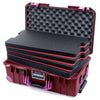Pelican 1535 Air Case, Oxblood with Magenta Handles, Latches & Trolley Custom Tool Kit (4 Foam Inserts with Convoluted Lid Foam) ColorCase 015350-0060-510-401-400