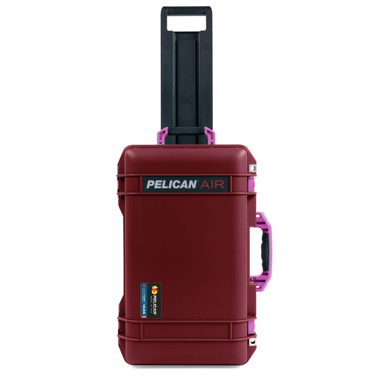 Pelican 1535 Air Case, Oxblood with Magenta Handles &amp; Latches ColorCase 
