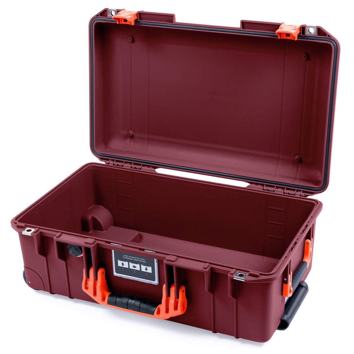 Pelican 1535 Air Case, Oxblood with Orange Handles &amp; Latches None (Case Only) ColorCase 015350-0000-510-151