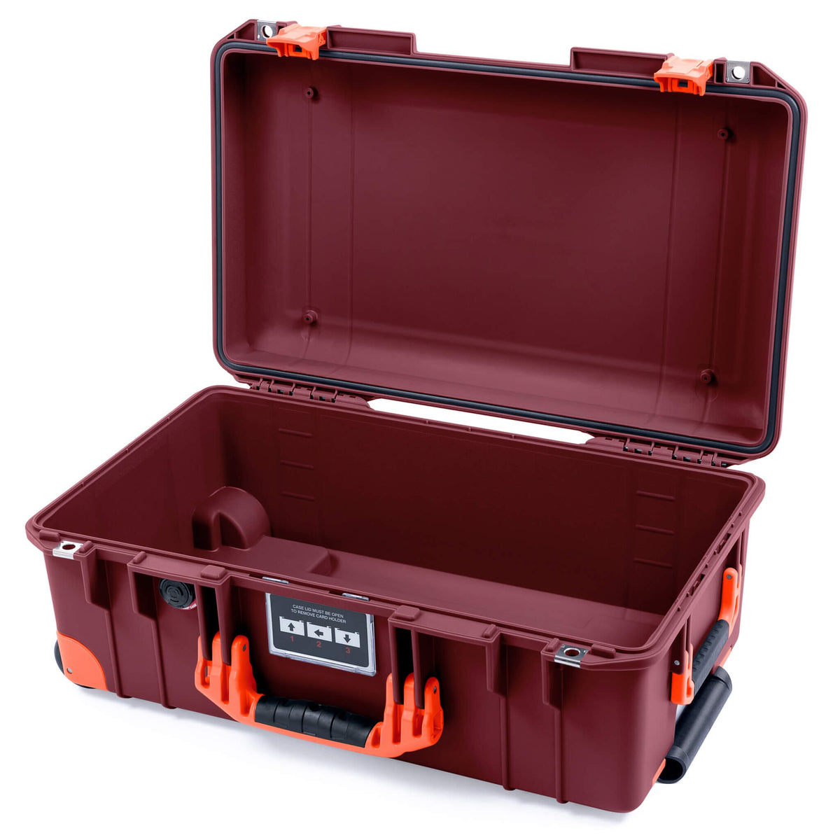 Pelican 1535 Air Case, Oxblood with Orange Handles, Latches &amp; Trolley None (Case Only) ColorCase 015350-0000-510-151-150