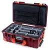 Pelican 1535 Air Case, Oxblood with Orange Handles, Latches & Trolley ColorCase