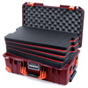 Pelican 1535 Air Case, Oxblood with Orange Handles, Latches & Trolley Custom Tool Kit (4 Foam Inserts with Convoluted Lid Foam) ColorCase 015350-0060-510-151-150