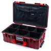 Pelican 1535 Air Case, Oxblood with Red Handles & Latches TrekPak Divider System with TRVL Combo-Pouch Lid Organizer ColorCase 015350-0320-510-321