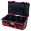 Pelican 1535 Air Case, Oxblood with Red Handles, Latches & Trolley TrekPak Divider System with Laptop Computer Lid Pouch ColorCase 015350-0220-510-321-320