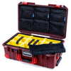 Pelican 1535 Air Case, Oxblood with Red Handles, Latches & Trolley Yellow Padded Microfiber Dividers with 7-Piece Removable Mesh Pouches ColorCase 015350-0710-510-321-320