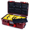 Pelican 1535 Air Case, Oxblood with Red Handles & Latches Yellow Padded Microfiber Dividers with 7-Piece Removable Mesh Pouches ColorCase 015350-0710-510-321