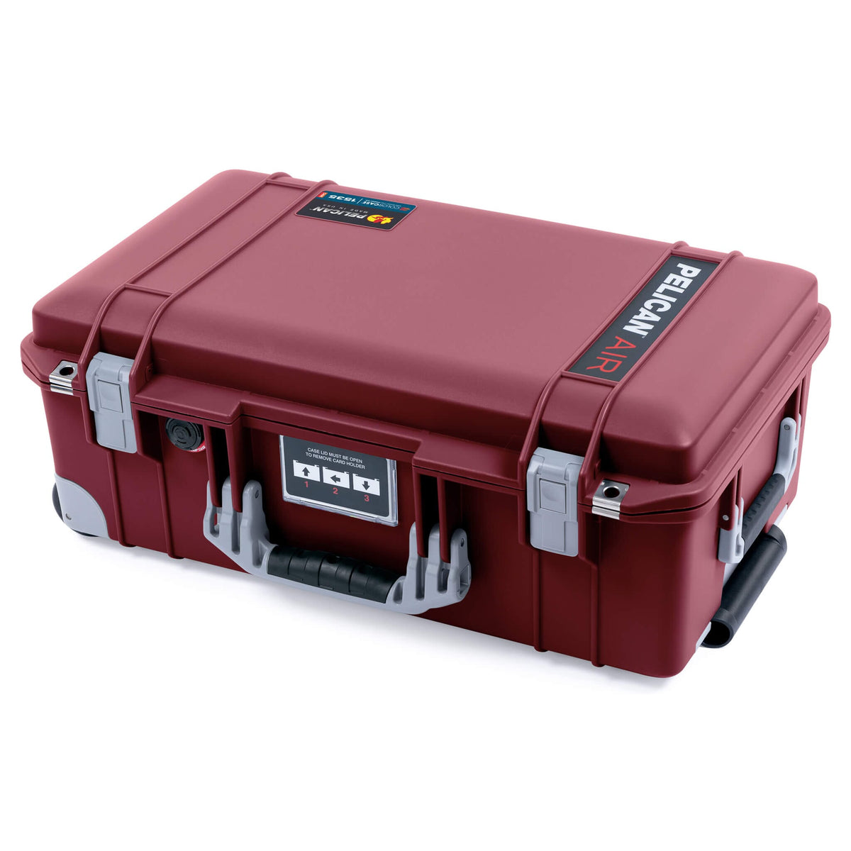 Pelican 1535 Air Case, Oxblood with Silver Handles, Latches &amp; Trolley ColorCase 
