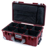 Pelican 1535 Air Case, Oxblood with Silver Handles, Latches & Trolley TrekPak Divider System with Laptop Computer Lid Pouch ColorCase 015350-0220-510-181-180