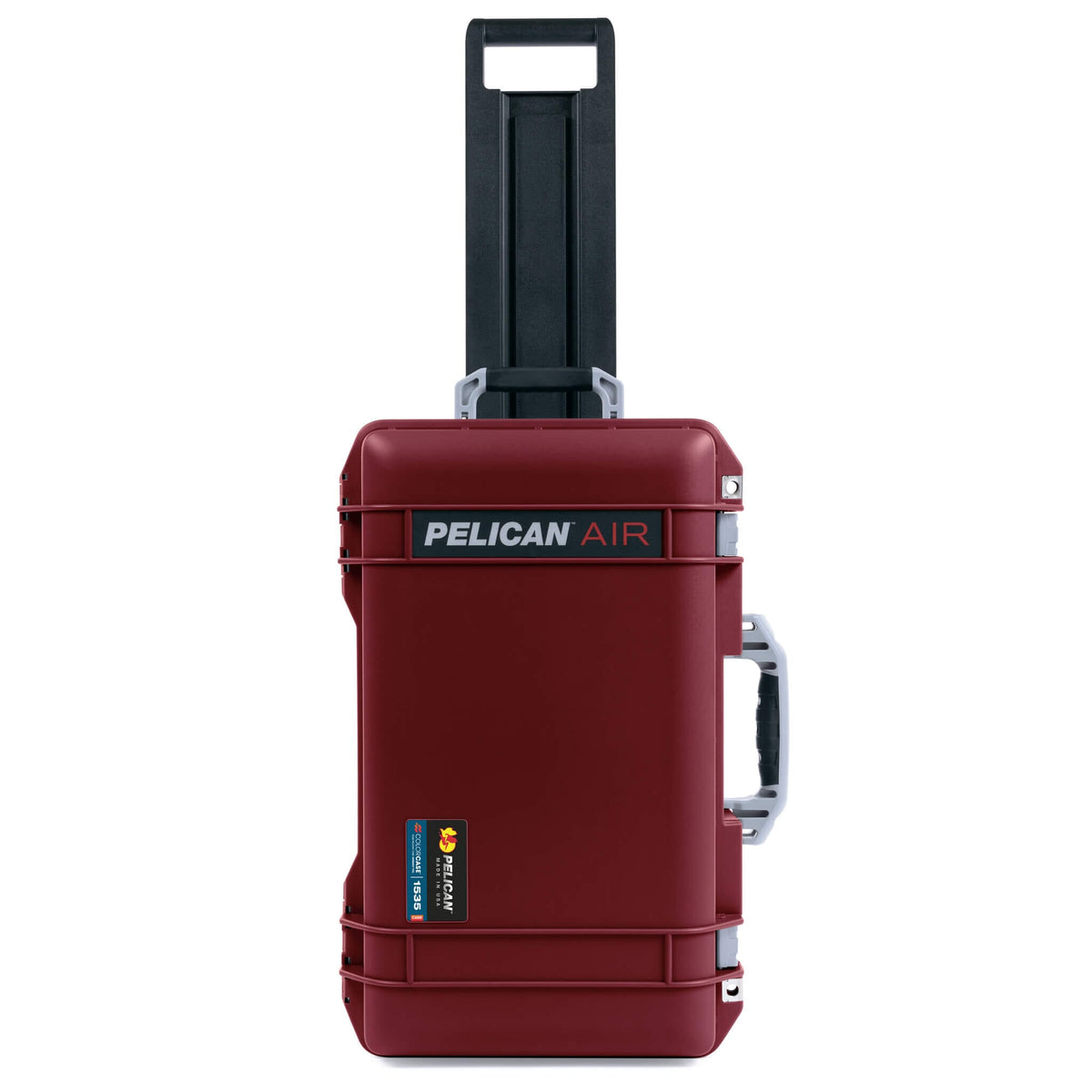 Pelican 1535 Air Case, Oxblood with Silver Handles, Latches &amp; Trolley ColorCase 