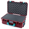 Pelican 1535 Air Case, Oxblood with Teal Handles & Latches Pick & Pluck Foam with Convoluted Lid Foam ColorCase 015350-0001-510-591