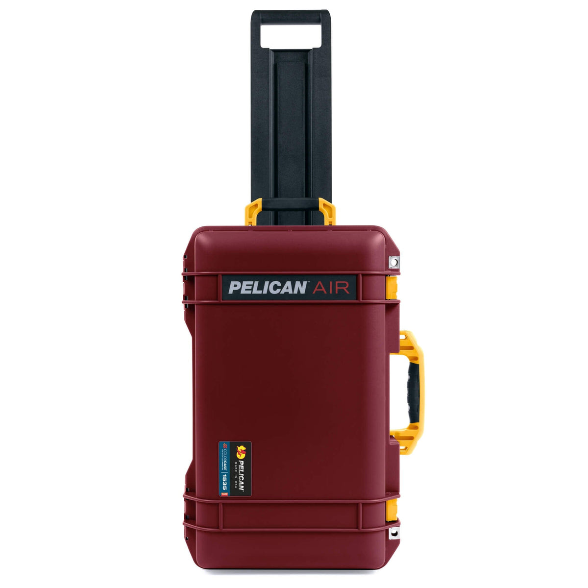 Pelican 1535 Air Case, Oxblood with Yellow Handles &amp; Latches ColorCase 