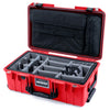 Pelican 1535 Air Case, Red with Black Handles & Push-Button Latches Gray Padded Microfiber Dividers with Computer Pouch ColorCase 015350-0270-320-111