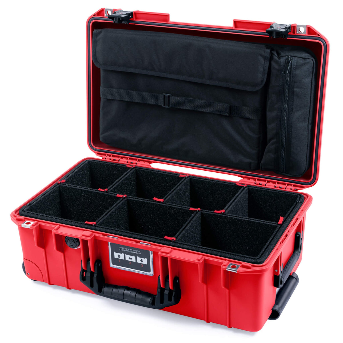 Pelican 1535 Air Case, Red with Black Handes &amp; TSA Locking Latches TrekPak Divider System with Computer Pouch ColorCase 015350-0220-320-L10