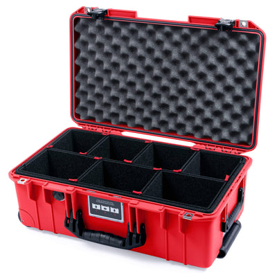 Pelican 1535 Air Case, Red with Black Handes & TSA Locking Latches TrekPak Divider System with Convolute Lid Foam ColorCase 015350-0020-320-L10