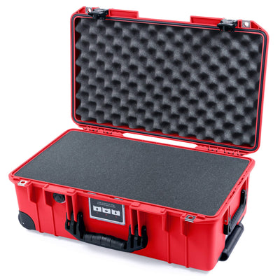Pelican 1535 Air Case, Red with Black Handles, TSA Locking Latches & Trolley Pick & Pluck Foam with Convolute Lid Foam ColorCase 015350-0001-320-L10-110